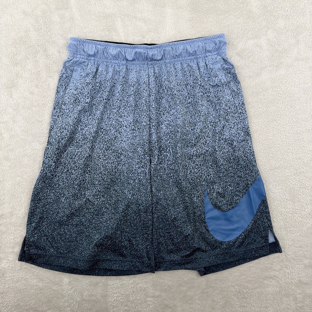 NIKE MENS BLUE BASKETBALL DRI-FIT SHORTS SIZE MEDIUM EUC ALL OVER PRINT Splatter